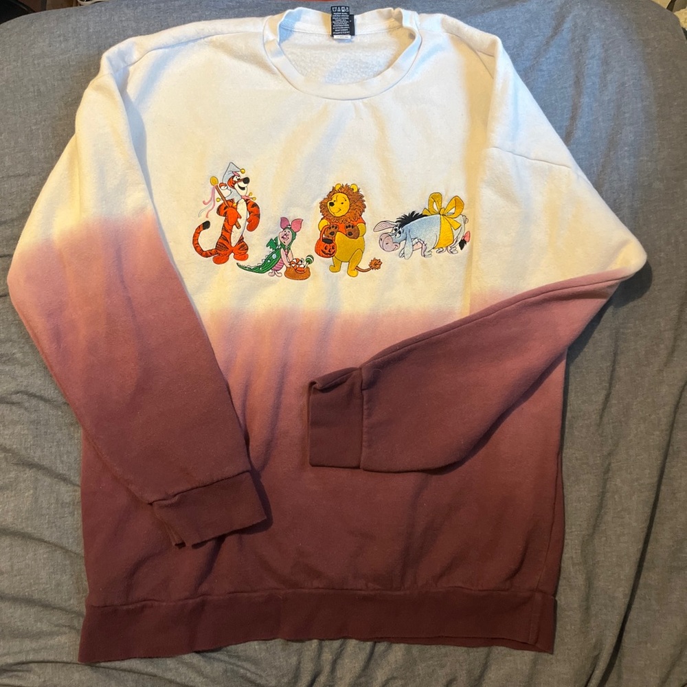Disney Our Universe Sweat Shirt - Winnie The Pooh Halloween Dye Pull Over - L